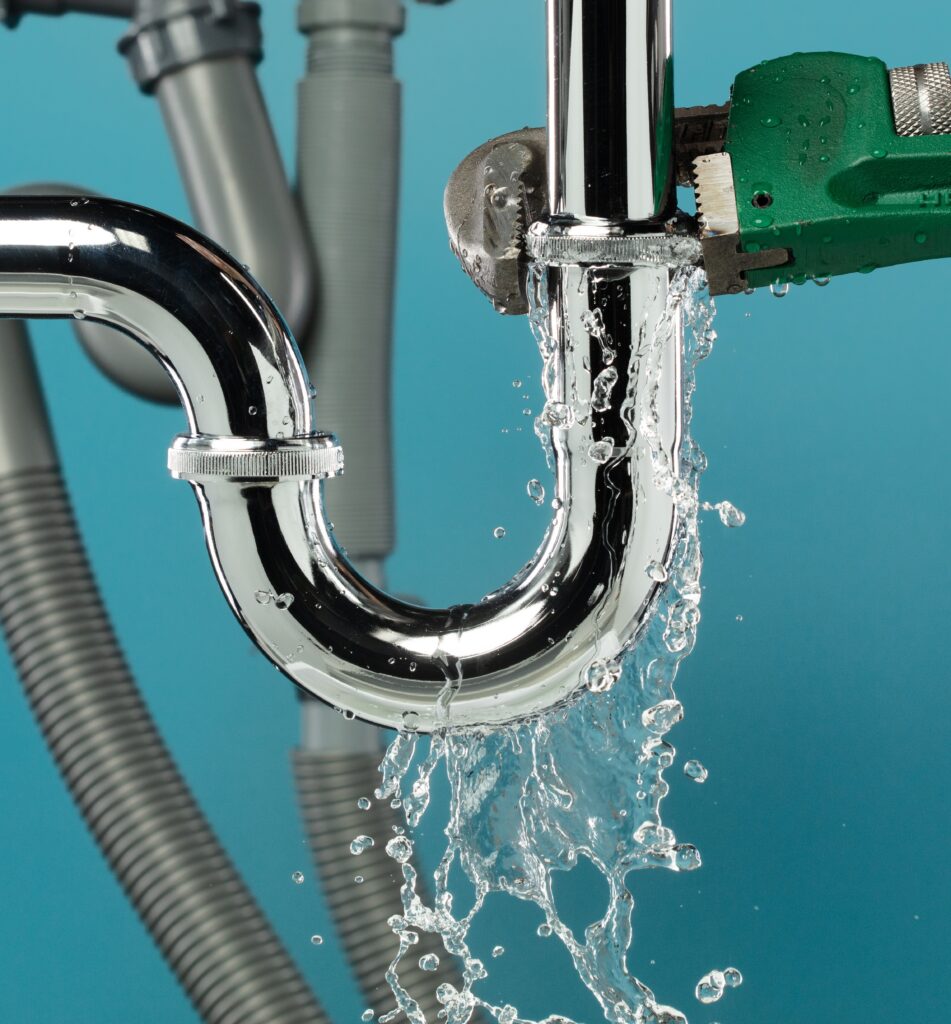 Burst pipe leaking water inside a Gatlinburg home