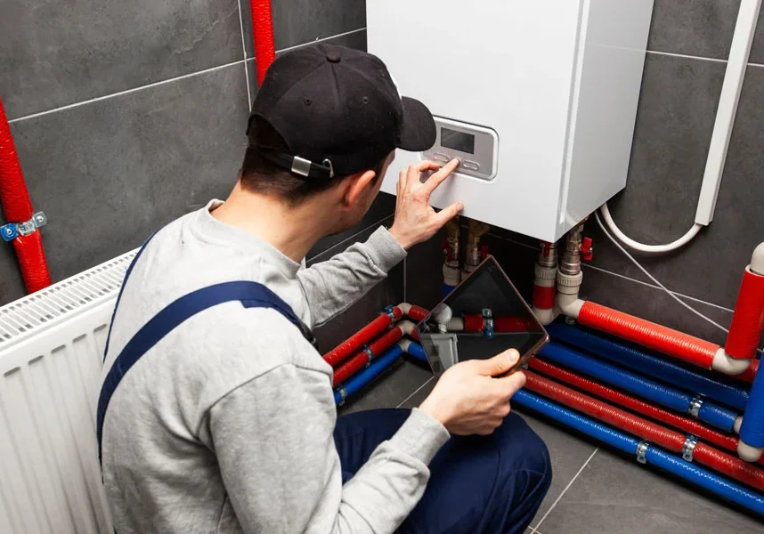 Righty Tighty Plumbing technician provides service to business in New Market