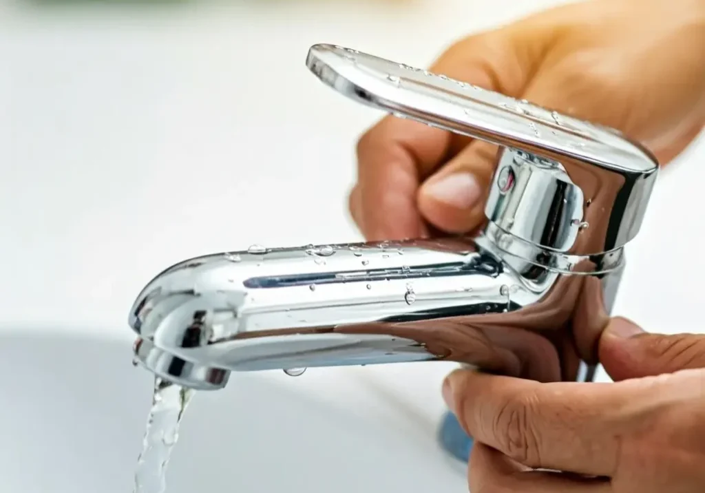 Water saving faucet installation for eco-friendly bathroom with efficient water fixtures